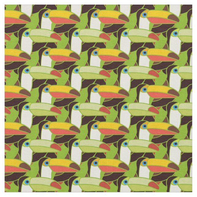 Colorful Toucans Fabric (Close Up)