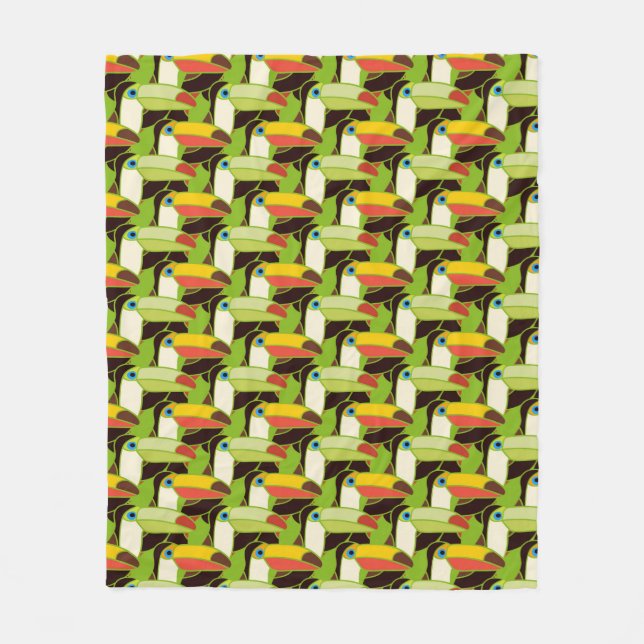 Colorful Toucans Fleece Blanket (Front)