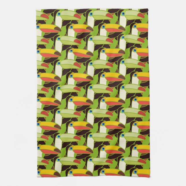 Colorful Toucans Kitchen Towel (Vertical)