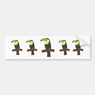 Colorful Toucans Painting Bumper Sticker