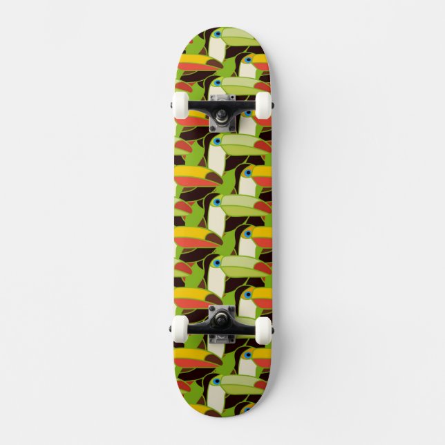 Colorful Toucans Skateboard Deck (Front)