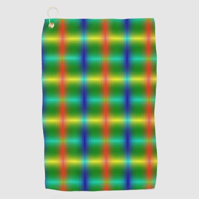 Colorful towel featuring a vibrant plaid pattern  (Front)