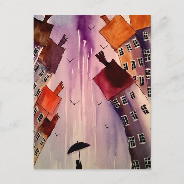 Colorful town art # 3 postcard (Front)