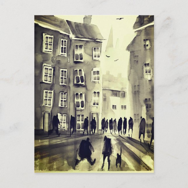 Colorful town art postcard #12 (Front)