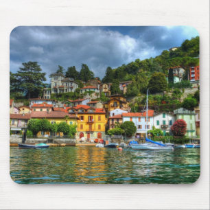 Colorful town off Lake Como Mouse Pad