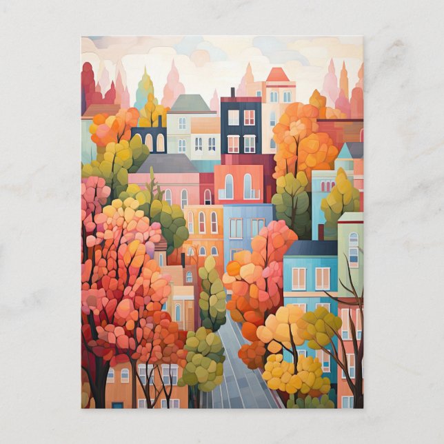 Colorful Town Postcard (Front)