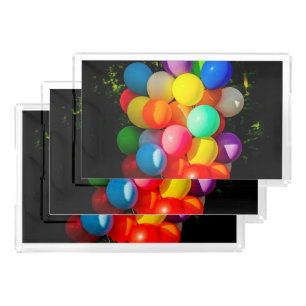 Colorful Toy Balloons Acrylic Tray