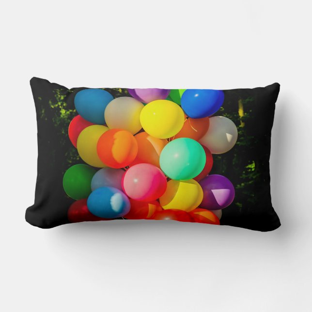 Colorful Toy Balloons Lumbar Pillow (Front)