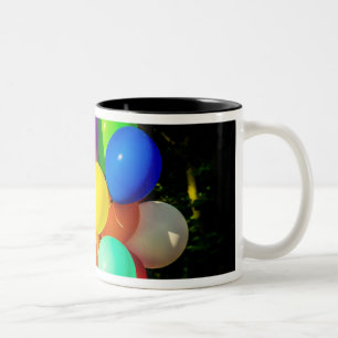 Colorful Toy Balloons Two-Tone Coffee Mug