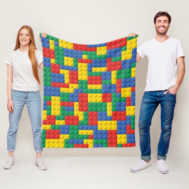 Colorful Toy Building Blocks Background Blanket (In Situ)