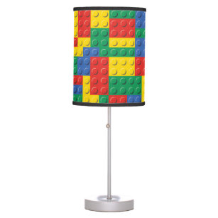 Colorful Toy Building Blocks Background Pattern Table Lamp