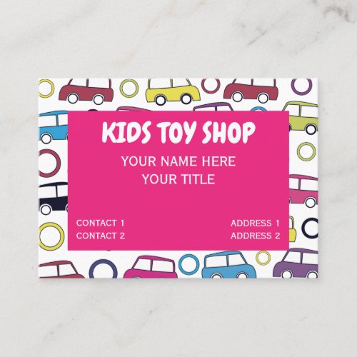 Colorful Toy Cars Kids Toy Shop Business Card