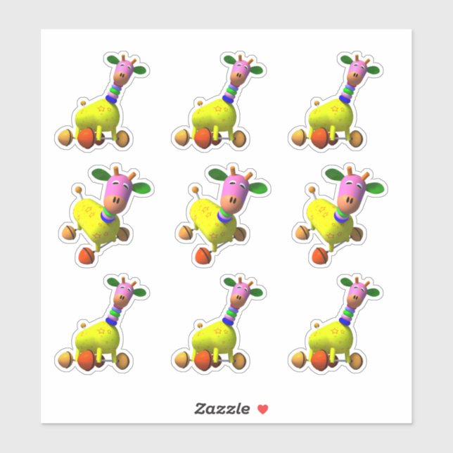 Colorful Toy  Giraffe Drawing Sticker (Sheet)