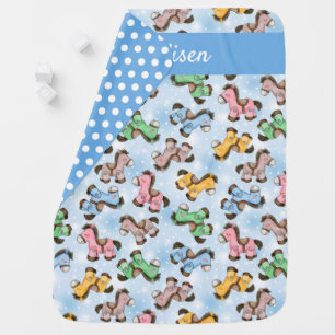 Colorful Toy Horses Baby Blanket