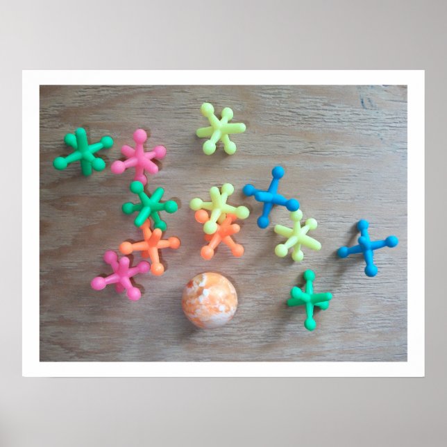 Colorful Toy Jacks and Ball Poster (Front)
