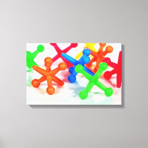 colorful toy jacks canvas print