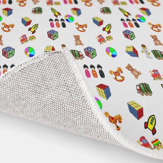 Colorful Toy Pattern Childs Playroom Rug