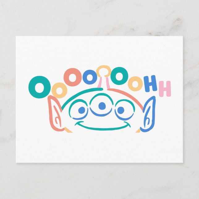 Colorful Toy Story Alien Postcard (Front)