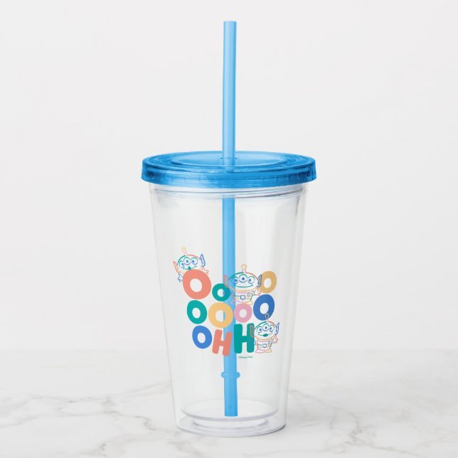 Colorful Toy Story Aliens Acrylic Tumbler (Front)