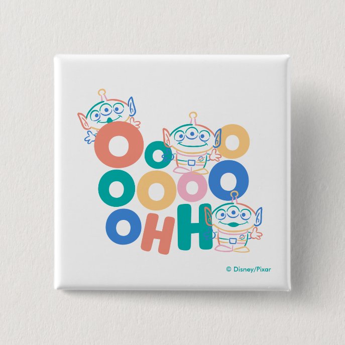 Colorful Toy Story Aliens Button