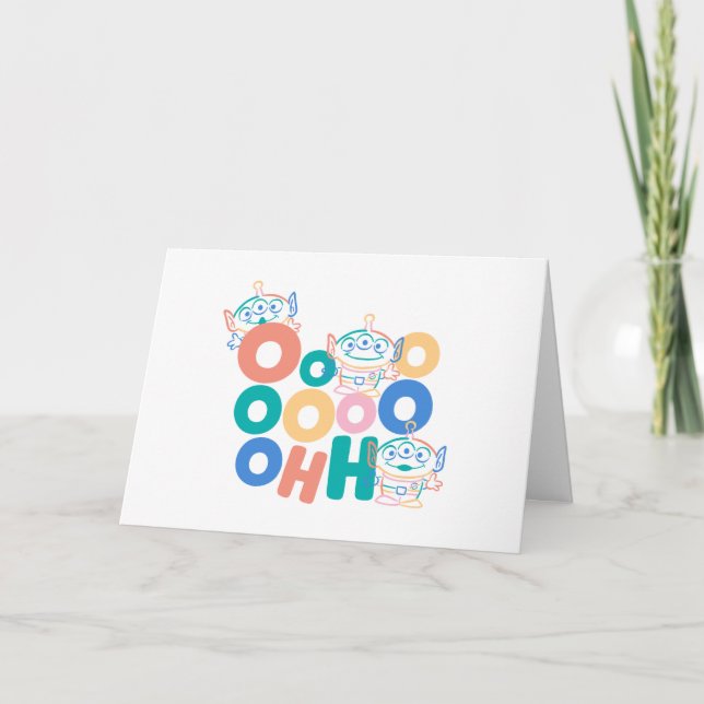 Colorful Toy Story Aliens Card (Front)