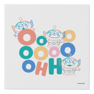 Colorful Toy Story Aliens Faux Canvas Print