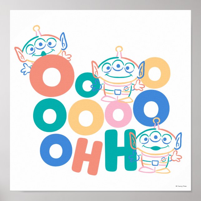 Colorful Toy Story Aliens Poster (Front)