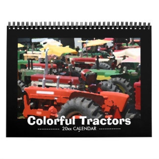 Colorful Tractors Calendar: Customize Year Calendar