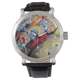 Colorful traditional hand-painted Mexican pottery Watch