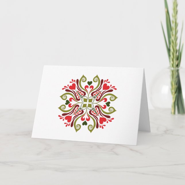 Colorful Traditional Hungarian Floral Motif Card (Front)