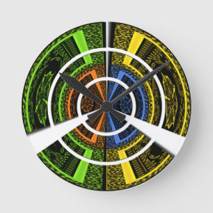 Colorful Traditional Icon Design Round Clock