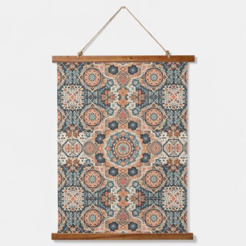Colorful Traditional Moroccan Rug Pattern Hanging Tapestry