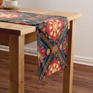 Colorful Traditional Southwestern Pattern Short Table Runner
