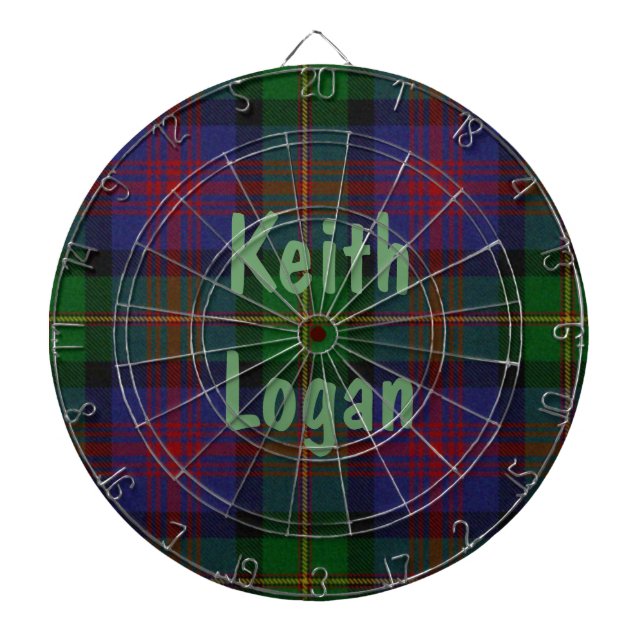 Colorful Traditional Tartan Plaid Dart Board (Front)