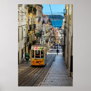 Colorful Traditional Tram Lisbon Portugal Poster