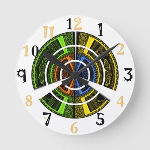 Colorful Traditional URBAN X Icon Design Round Clock