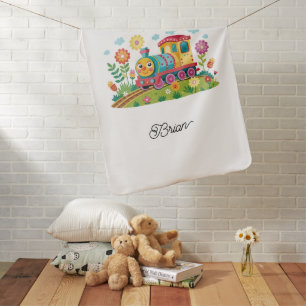 Colorful Train Engine Baby Blanket