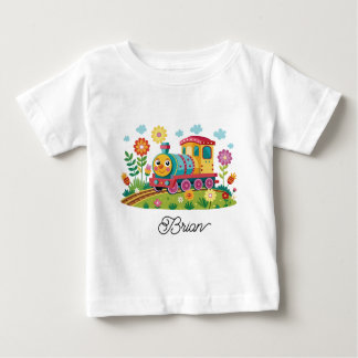 Colorful Train Engine Baby T-Shirt