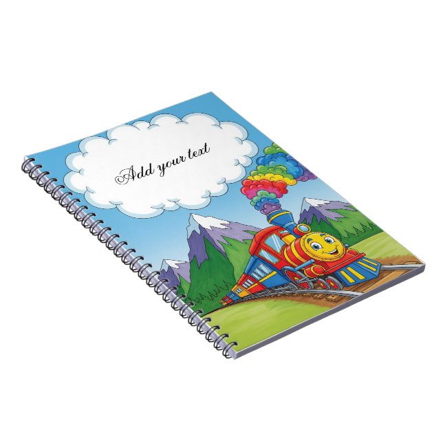 Colorful Train Kids Notebook – Cartoon Railway Cov (Right Side)