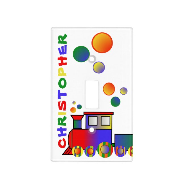 Colorful Train Personalized Light Switch Cover (Front)