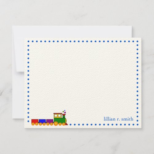 Colorful Train Personalized Note Card