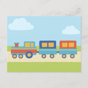 Colorful train  postcard