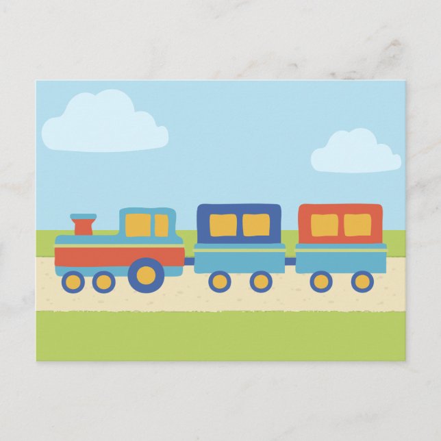 Colorful train  postcard (Front)