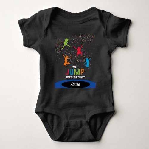 Colorful Trampoline Park Jump Kids Birthday Party Baby Bodysuit