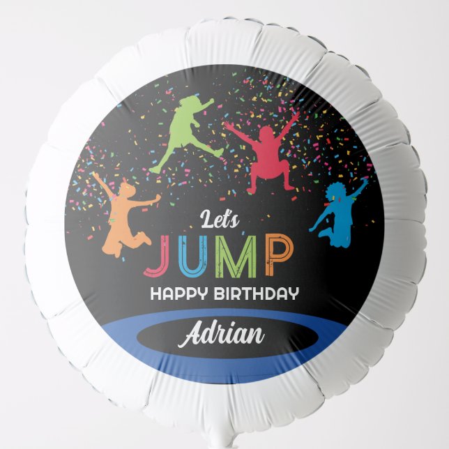 Colorful Trampoline Park Jump Kids Birthday Party Balloon (Front)