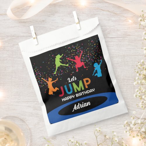 Colorful Trampoline Park Jump Kids Birthday Party Favor Bag