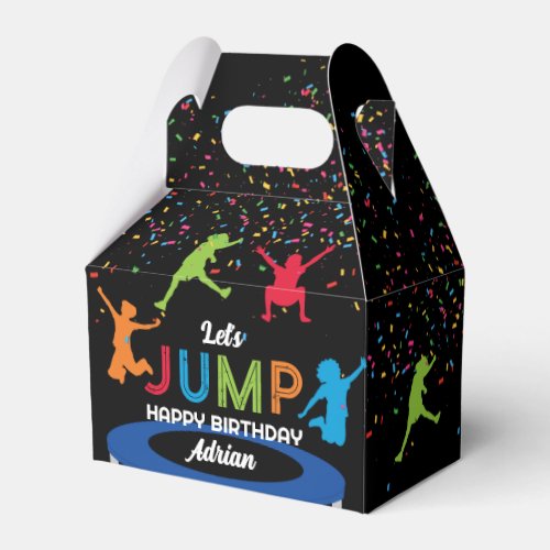 Colorful Trampoline Park Jump Kids Birthday Party Favor Boxes
