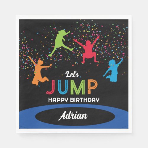 Colorful Trampoline Park Jump Kids Birthday Party Napkins