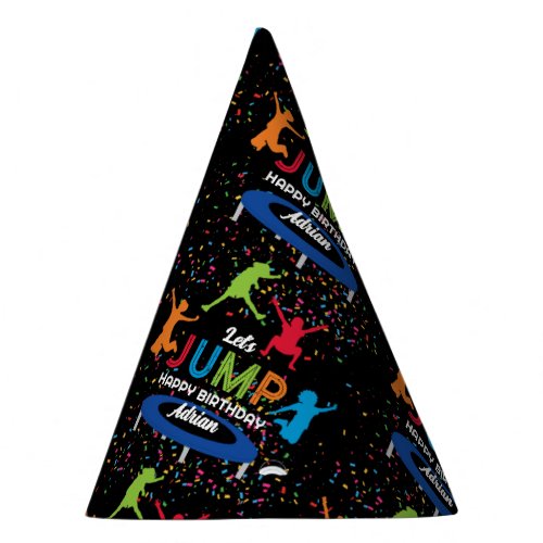 Colorful Trampoline Park Jump Kids Birthday Party Party Hat