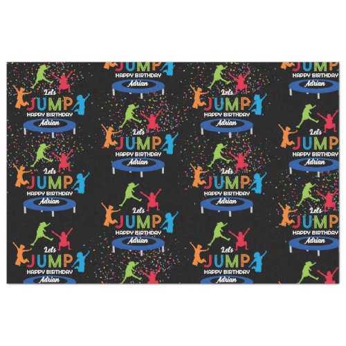 Colorful Trampoline Park Jump Kids Birthday Party Tissue Paper